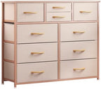 LUMTOK 10 Drawers Dresser with Fabric Bins for Bedroom,Closets，Dark Gray - Image 4