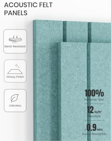 Fluxynara 36" x 24" Large Felt Bulletin Board, Aqua Blue - Image 5