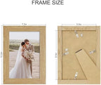 Hongkee 5.5 x 8.5 Diploma Frame Set of 4, Made of Real Glass and Natural Oak Frame, 5.5 by 8.5 Photo for Wall or Tabletop - Image 2