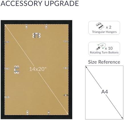 14x20 Poster Frame, Black Wood Frame with 12x18 Mat, 3 Pack - Image 4