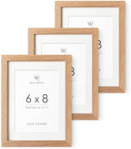 6x8 Picture Frame, Solid Oak Wood 6x8 Photo Frames with Mat to 5x7 by TumblerHome