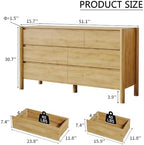 HOUROM Oak Dresser for Bedroom,51" Wide 7 Drawer Mid Century Modern Chest - Image 2