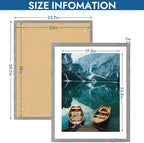 Hongkee 22x28 Frame Set of 4, 22 x 28 Grey Wood Style(Mat 18x24) - Image 3
