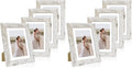 Hongkee 5x7 Picture Frame Set of 4, Made of Real Glass and Distressed White Wooden Frame, 5 by 7 Photo for Wall or Tabletop - Display Picture 4x6 with Mat or 5x7 Without Mat (Pack of 2) by Hongkee