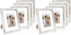 Hongkee 8x10 Picture Frame Set of 4, Made of Real Glass and Distressed White Wooden Frame, 8 by 10 Photo for Wall or Tabletop - Display Picture 5x7 with Mat or 8x10 Without Mat (Pack of 2) by Hongkee