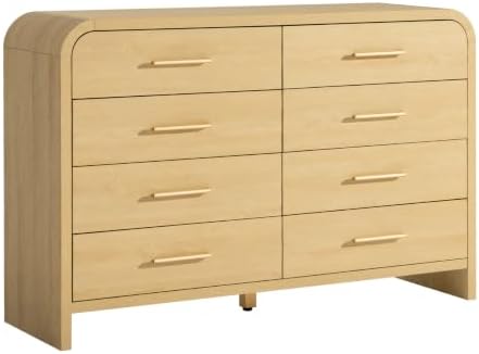 Curved Drawer Dresser for Bedroom with 8 Drawers, 54'' Wide Chest of Drawer - Image 3
