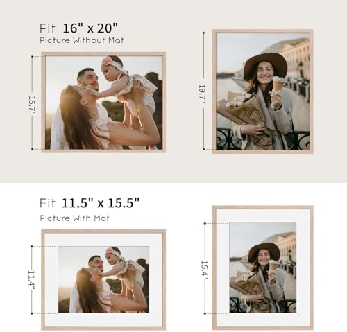 puthiac 16x20 Solid Oak Wood Picture Frame, Natural Oak, 1 Pack - Image 4