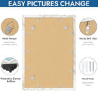 Hongkee 13x19 Picture Frame Set of 4, 13x19 Distressed White Wood,Mat 11x17 - Image 5