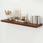 48" Rustic Brown Floating Shelves 12inch Deep Wall Shelf, Set of 1 by Ornawit