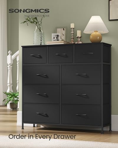 SONGMICS Dresser for Bedroom, Wide Dresser with 9 Fabric Drawers - Image 3