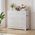 LUMTOK 10 Drawers Dresser with Fabric Bins for Bedroom,Closets，Light Gray by LUMTOK