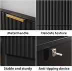 MAISONARIA Dresser for Bedroom, 8 Drawer Double Dresser, Modern Chest of Drawers for Bedroom, Living Room, Entryway and Closet, 55" L x 15.7" D x 37.4" H, Black - Image 5