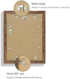 Hongkee 10x13 Picture Frame Set of 4, Made of Real Glass and Rustic Brown Frame, 10 by 13 Photo for Wall or Tabletop - Display Picture 8.5x11 with Mat or 10x13 Without Mat - Image 5