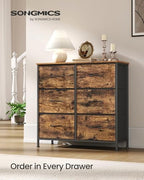 SONGMICS Dresser for Bedroom, Tall Dresser with 6 Fabric Drawers - Image 3