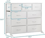 LUMTOK 10 Drawers Dresser with Fabric Bins for Bedroom,Closets，Rustic Brown - Image 3