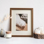 8.5x11 Picture Frame, Solid Oak Wood 8.5by11 Frame with Mat to 6x8 - Image 6