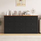 Furnify 9 Drawer Dresser, 59" Wide Dresser for Bedroom, Black - Image 7