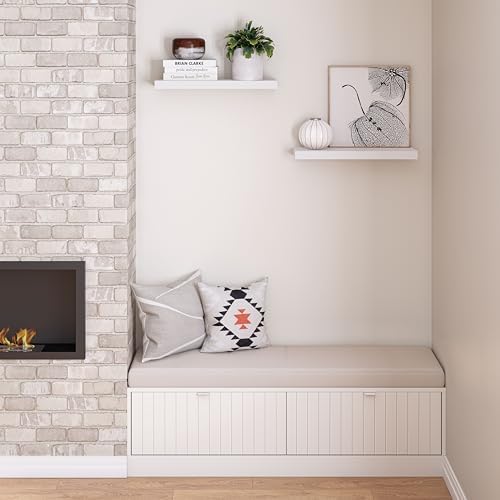 Ballucci Floating Shelves for Wall, 24" Wood Wall Shelf Set of 2, with Invisible Brackets for Bathroom, Living Room, Bedroom, Kitchen, Nursery, 8" Deep, White - Image 6
