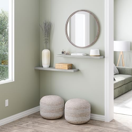 Ballucci Floating Shelves for Wall, 36" Wood Wall Shelf Set of 2, with Invisible Brackets for Bathroom, Living Room, Bedroom, Kitchen, Nursery, 8" Deep, Rustic Gray - Image 3