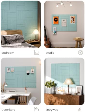 Fluxynara 36" x 24" Large Felt Bulletin Board, Aqua Blue - Image 7
