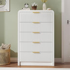 Decofy Fluted 5 Drawers Dresser, 48" Tall Chest of Drawers for Bedroom - Image 6