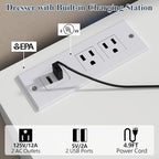 Gyfimoie 12-Compartment Divided Drawer Dresser w/Power Outlet, LED Light - Image 5