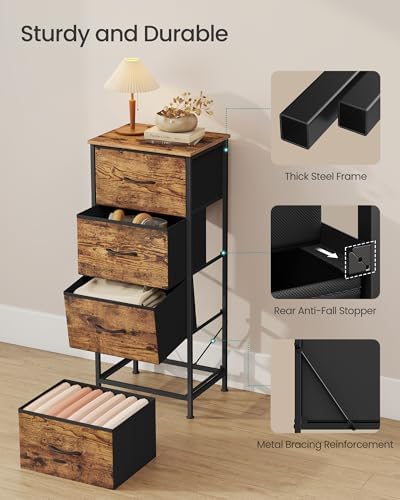 SONGMICS Dresser for Bedroom, Tall Dresser with 4 Fabric Drawers - Image 6