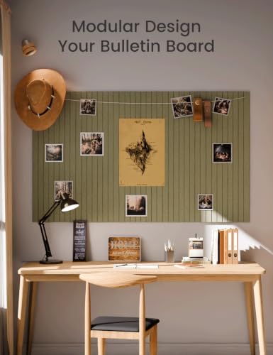 Fluxynara 48" x 36" Large Felt Bulletin Board, Olive Green - Image 6