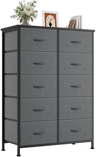 DUMOS 10 Drawer Dresser for Bedroom, Storage Organizer Chest of Drawers by DumosLifestyle