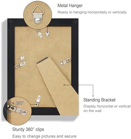 Hongkee 5.5 x 8.5 Diploma Frame Set of 4, Made of Real Glass and Black Frame, 5.5 by 8.5 Photo for Wall or Tabletop - Image 5