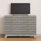 HUANLEGO 48" W Tall Fluted Dresser for Bedroom with 8 Drawer, Grey - Image 4
