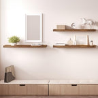 Ballucci Floating Shelves, 36" Long Wall Shelf, Set of 3, Wood Floating Shelves for Wall, Decorative Wall Shelves for Home Office, Living Room, Room Décor, 8" Deep, Set of 3, Rustic Brown - Image 7