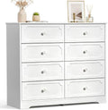Karl home 8 Drawers White Dresser, Tall Wood Chest for Bedroom by Karlhome