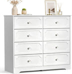 Karl home 8 Drawers White Dresser, Tall Wood Chest for Bedroom by Karlhome