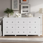 BORNOON 9-Drawer Dresser, Modern Wooden Storage Chest of Drawers, Dresser TV Stand, Wood Drawer Organizer with Metal Handles for Bedroom, Living Room, Hallway - Image 3