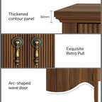 FUSUNBAO Fluted Nightstand with Charging Station & 2 Drawers,Walnut - Image 5