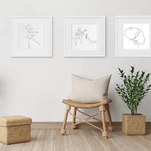 puthiac 12x12 Solid Oak Wood Picture Frames, White, 3 Pack - Image 5
