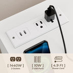 STIKELY Drawer Dresser for Bedroom with Power Outlet, Black Dressers with LED Light, Dresser Chest of Drawers for Closet,Wood Dressers Organizer Cabinet (White 9 Drawers) - Image 3