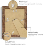 Hongkee 6x8 Picture Frame Set of 4, Made of Real Glass and Rustic Brown Frame - Display Picture 4x6 with Mat or 6x8 Without Mat, 6 by 8 Photo for Wall or Tabletop - Image 5