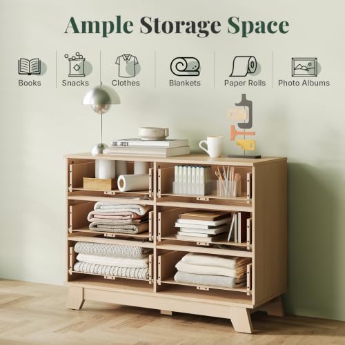 6 Drawer Dresser for Bedroom, Fluted 39.4" Wide Chest of Drawers - Image 4