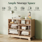 6 Drawer Dresser for Bedroom, Fluted 39.4" Wide Chest of Drawers - Image 4