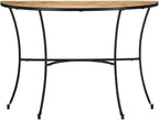 Solid Mango Wood Half Circle Side Table by Unknown