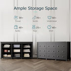 Xixini 59.1" Wide 9-Drawer Farmhouse Dresser for Bedroom, Black - Image 4