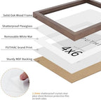 puthiac 4x6 Solid Oak Wood Picture Frame, Walnut, 1 Pack - Image 2