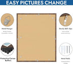 Hongkee 24x30 Frame Set of 4, 24 x 30 Rustic Brown Wood Style(Mat 18x24) - Image 5