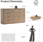 Fluted 8 Drawer Dresser for Bedroom, 54"W Wooden Dressers & Chest of Drawer - Image 2