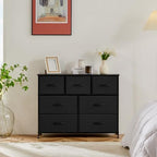 Sweetcrispy 7 Drawer Fabric Dresser for Bedroom Storage with Bins, Black - Image 5