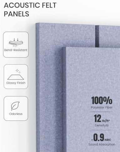 Fluxynara 48" x 36" Large Felt Bulletin Board, Soft Periwinkle - Image 5