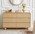 Modern 6 Drawer Dresser for Bedroom, 48" Wooden Chest of Drawer, Natural by AVZEAR