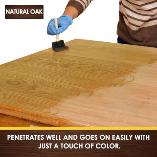 DWIL Wood Stain - Water Based Wood Paint, Multiple Finishes, Fast Drying, Indoor and Outdoor Furniture Paint, Wood Paneling, Wood Cabinets, Low Odor ＆ Non-Toxic (8.5oz Natural Oak) - Image 2